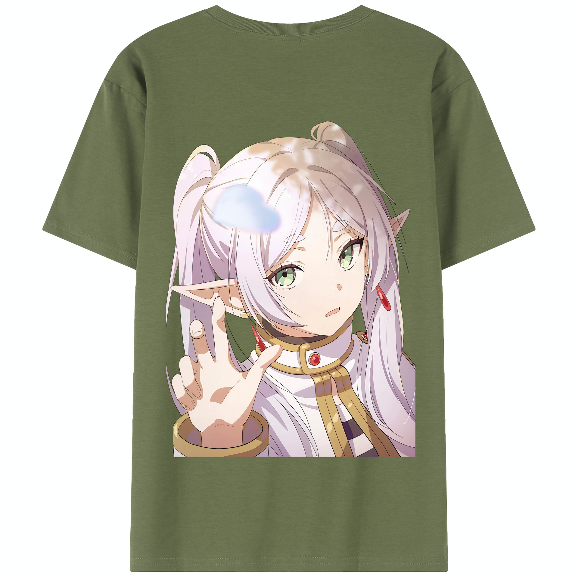 （画像用） 葬送のフリーレン Frieren 綿100％半袖Tシャツ（背面プリント）